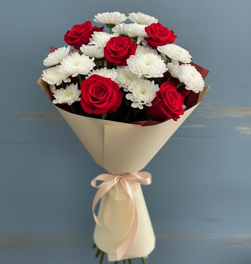 Букет цветов из: Розы и Хризантемы в Массандре