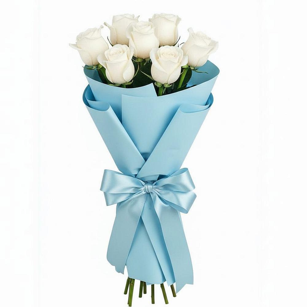 Букет 7 белых роз Проуд в Массандре