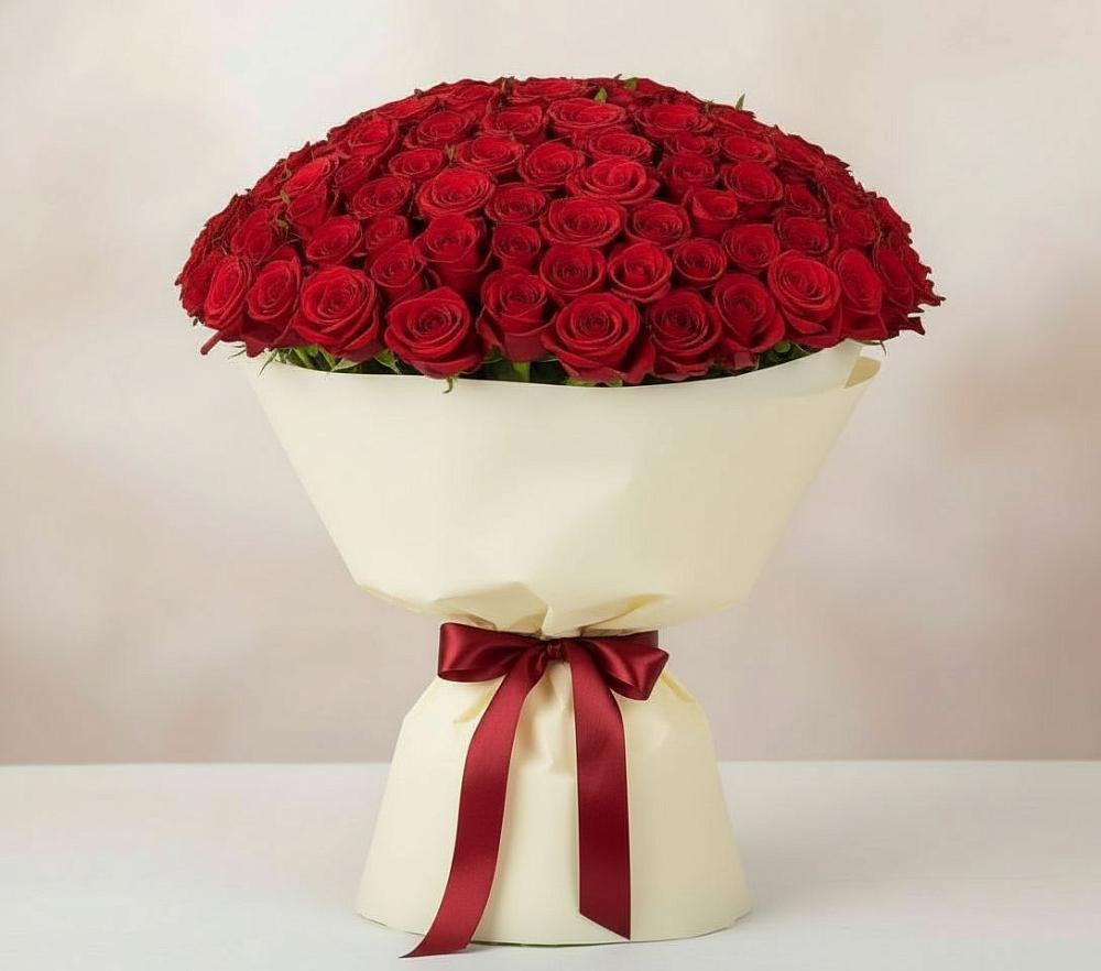 Букет 101 Красная роза Милано в Массандре