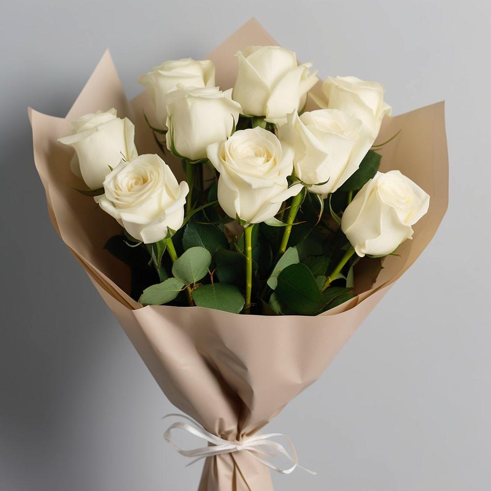 Букет 9 Белых роз Эдлесс Лав в Массандре