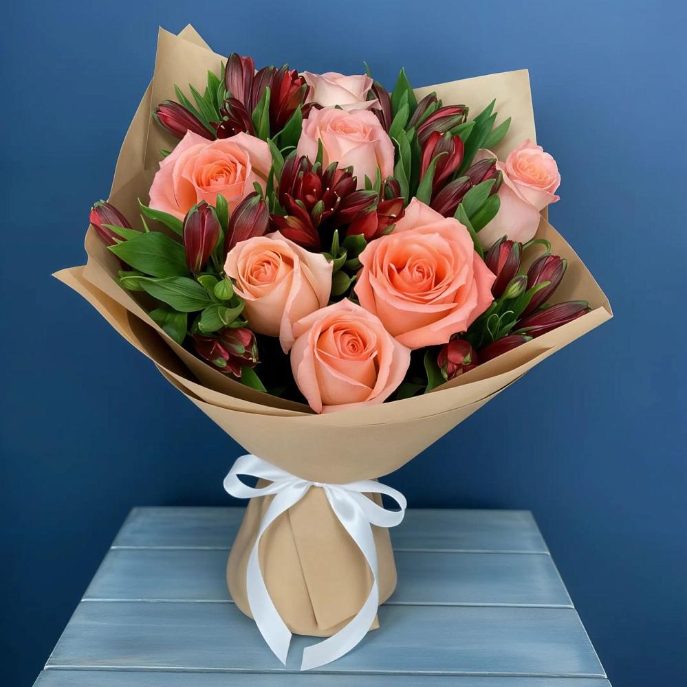 Букет цветов из: Розы и Альстромерии в Массандре