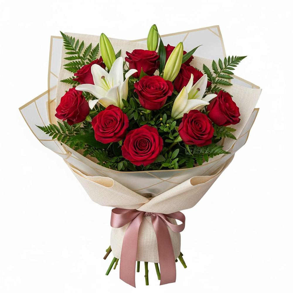 Букет цветов из: Лилии и Розы в Массандре