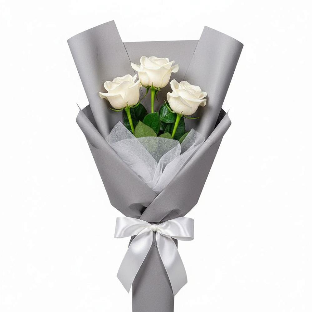 Букет 3 белые розы в Массандре