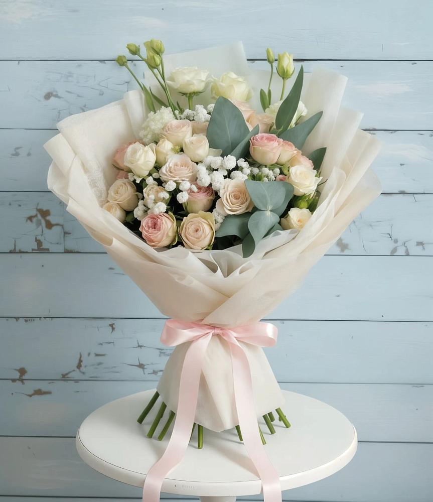 Букет цветов из: Розы и Лизиантусы в Массандре