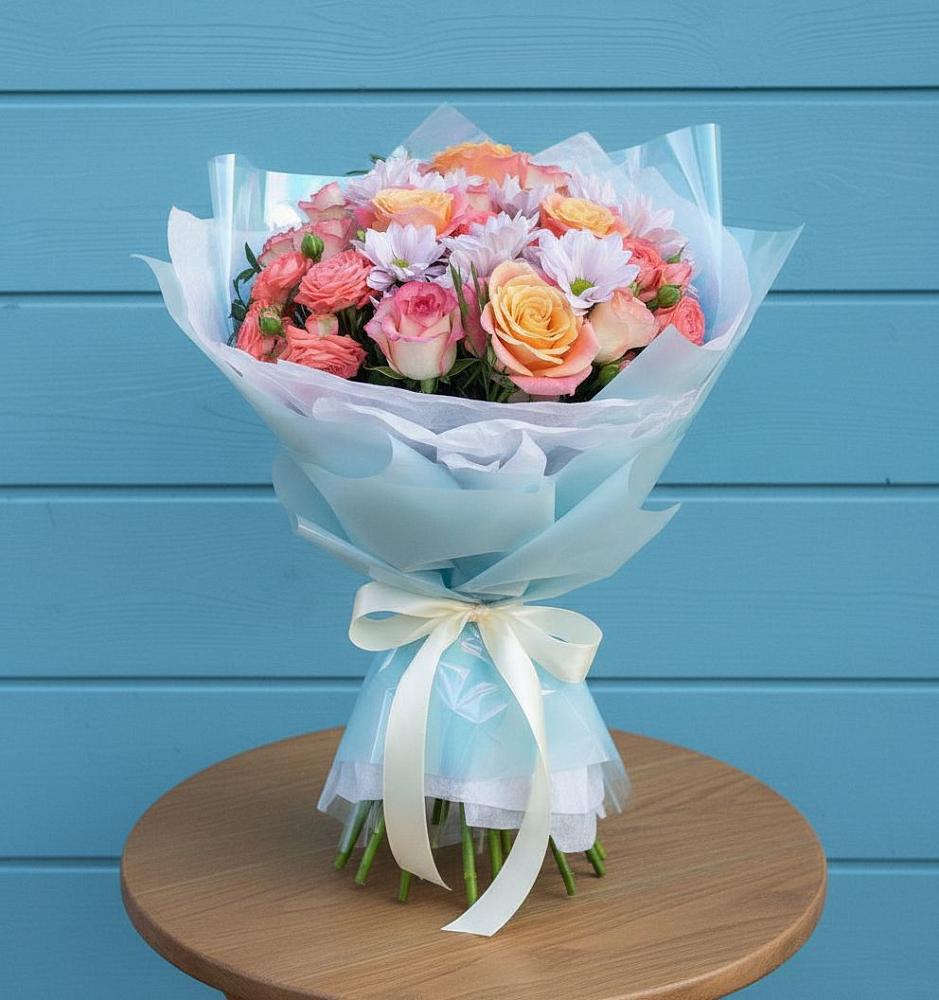 Букет цветов из: Хризантемы и Розы в Массандре