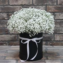 Цветочная композиция из Гипсофила в шляпной коробке в Массандре